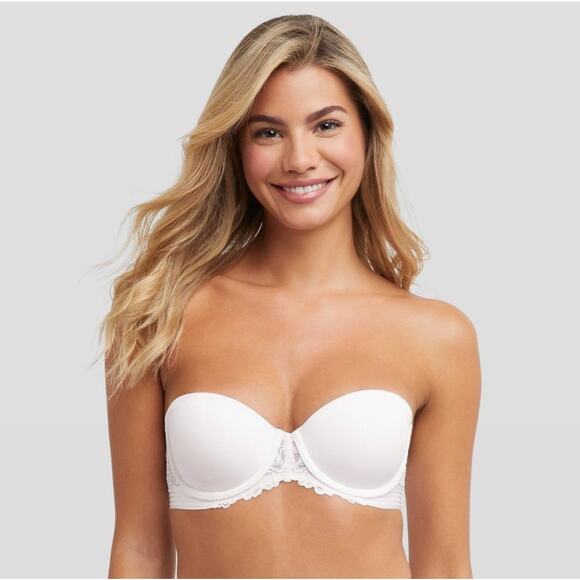Maidenform Women’s Strapless Multiway Push-Up Bra SE1102 White 34B Convertible - Picture 1 of 5